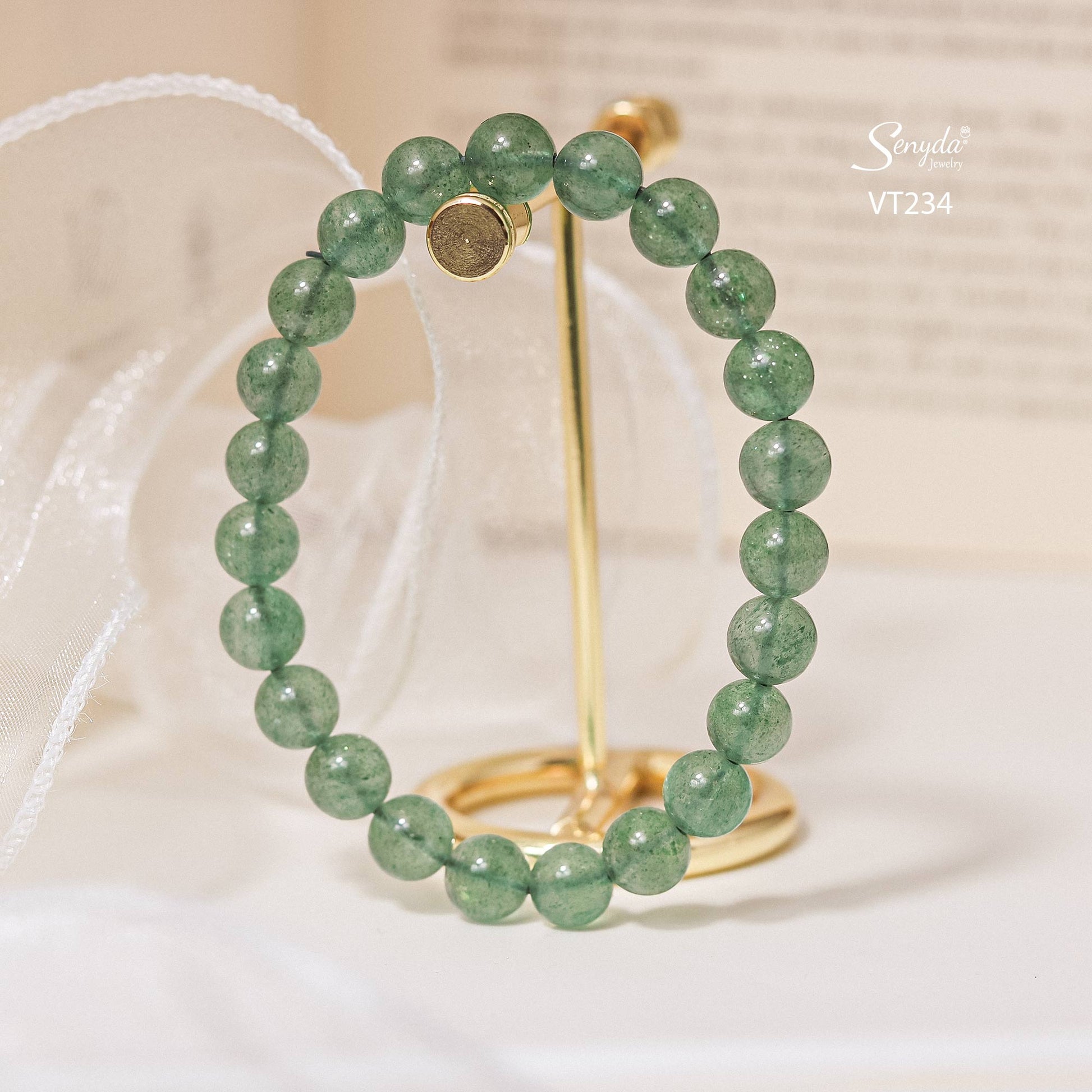 Natural Green Strawberry Quartz Bracelet