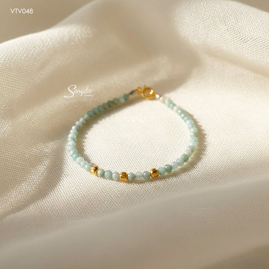 Senyda 10K Solid Gold Amazonite 2,5mm Bracelet With Beads