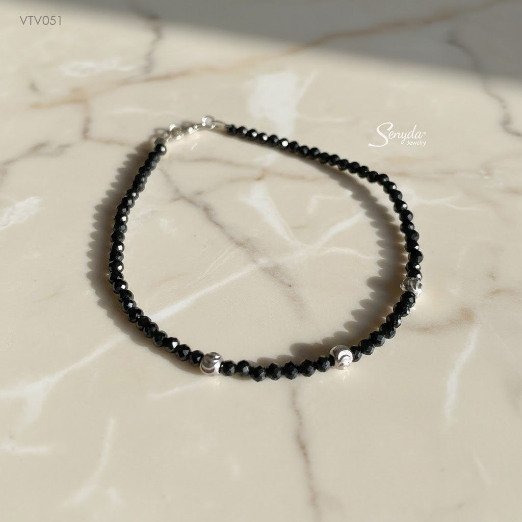 Senyda 18K Solid Gold Spinel 2,5mm Bracelet With Beads