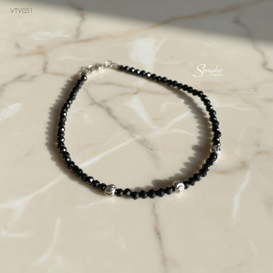 Senyda 18K Solid Gold Spinel 2,5mm Bracelet With Beads